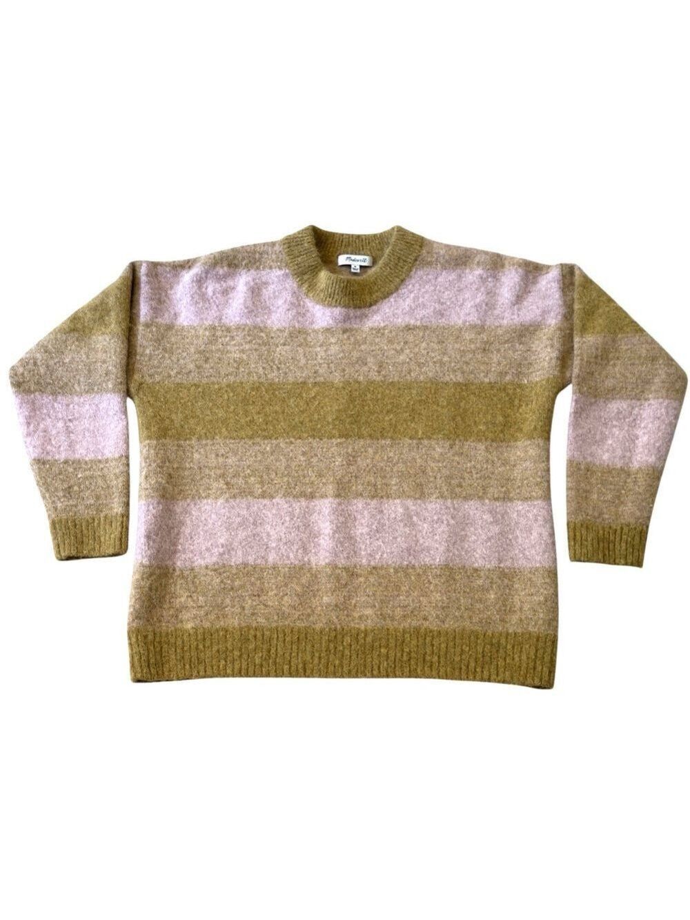 Madewell Sz M Otis Space Dye Pullover Alpaca Wool Sweater Pink Oyster